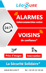 Plaquette extérieure indiquant : Alarme connectée entre voisins